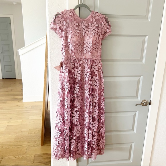 NWT BHLDN Virdia Lace Appliqué Floral Midi Dress Anthropologie - Picture 5 of 11
